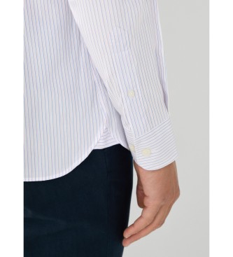 Hackett London Fine Pop Stripe skjorte hvid