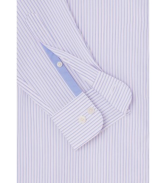 Hackett London Fine Pop Stripe skjorte hvid