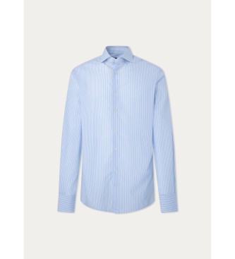 Hackett London Fine Pop Stripe Shirt blue