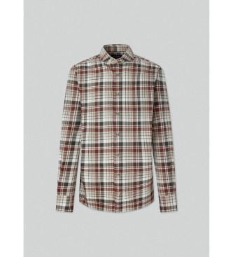 Hackett London Flanelna srajca Country Check sivkaste barve