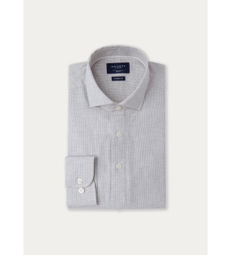 Hackett London Camisa Flannel Dogtooth gris