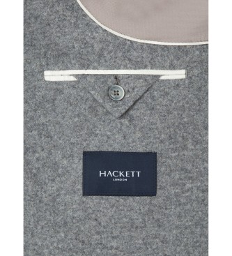 Hackett London Giacca Ep in maglia di flanella grigia