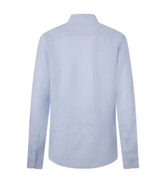 Hackett London Garment Dye Leinenhemd blau