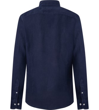 Hackett London Garment Dye Leinenhemd navy