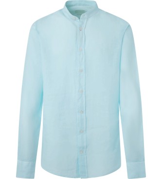 Hackett London Turkizna srajca iz platna z barvanjem oblačil