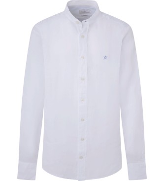 Hackett London Camicia in lino tinto in capo bianco