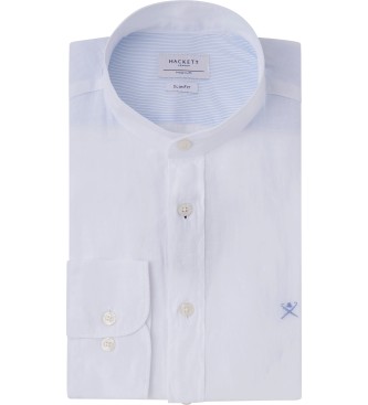 Hackett London Lanena srajca z barvanjem na oblačilih, bela