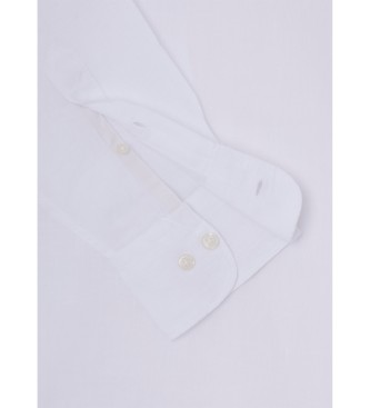 Hackett London Chemise en lin Garment Dye blanc