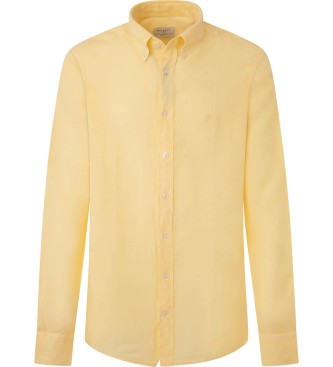 Hackett London Camisa Garment Dye amarillo