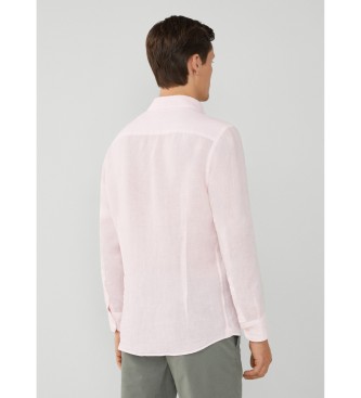 Hackett London Koszulka Garment Dye w kolorze różowym