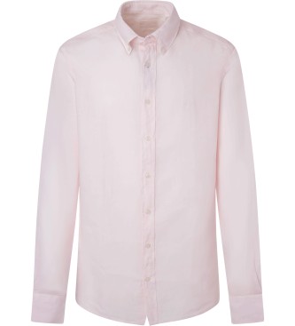 Hackett London Koszulka Garment Dye w kolorze różowym