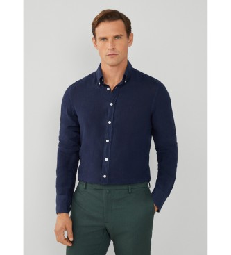 Hackett London Garment Dye marinbl skjorta