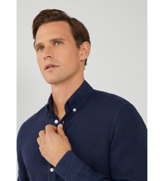 Hackett London Garment Dye navy skjorte