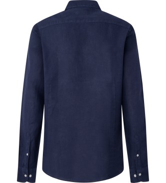 Hackett London Garment Dye marinbl skjorta