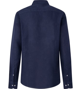 Hackett London Camicia tinta in capo blu scuro