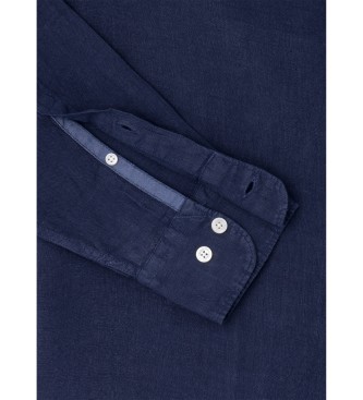 Hackett London Camicia tinta in capo blu scuro