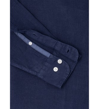 Hackett London Srajca z mornarsko barvo Garment Dye