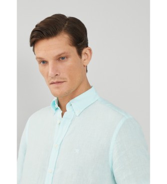 Hackett London Garment Dye turkis skjorte