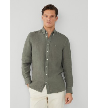 Hackett London Garment Dye grn skjorte