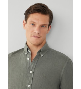 Hackett London Garment Dye grn skjorte