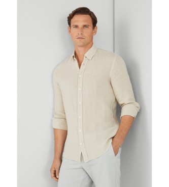 Hackett London Garment Dye beige skjorta