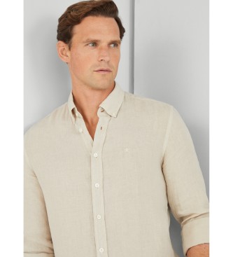 Hackett London Garment Dye beige skjorta