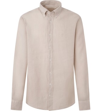 Hackett London Garment Dye beige skjorte