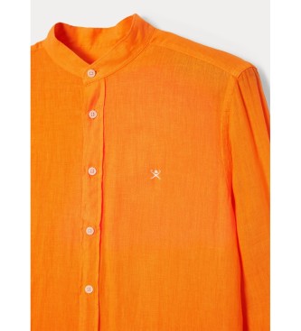 HACKETT Camisa Garment Dyed Linen Ps naranja