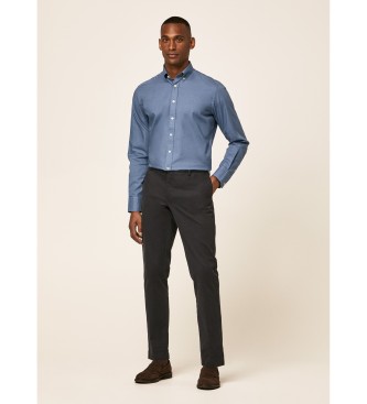 Hackett London Blaues Oxford-Hemd