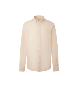 Hackett London Camicia beige slim fit Oxford