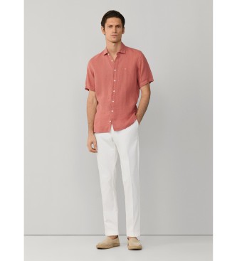 Hackett London Camisa vermelha Gmd Linen Orange