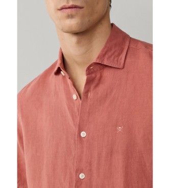 Hackett London Camisa vermelha Gmd Linen Orange