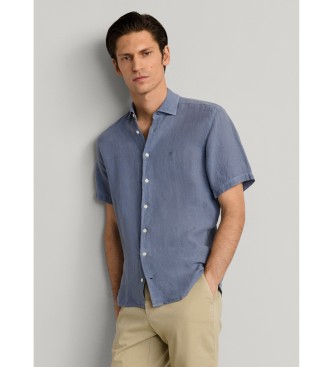 Hackett London GMD blue linen shirt
