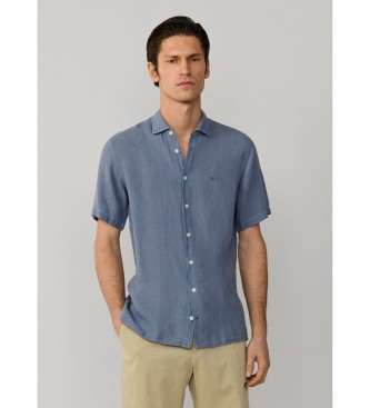 Hackett London GMD blue linen shirt