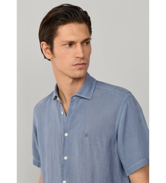 Hackett London GMD blue linen shirt