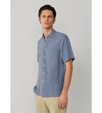 Hackett London GMD blue linen shirt