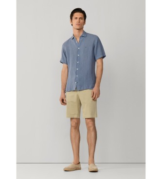 Hackett London GMD blue linen shirt