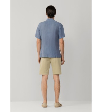 Hackett London GMD blue linen shirt