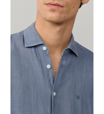 Hackett London GMD blue linen shirt