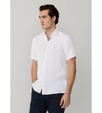 Hackett London Biała lniana koszula GMD