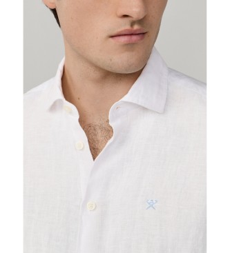 Hackett London Biała lniana koszula GMD