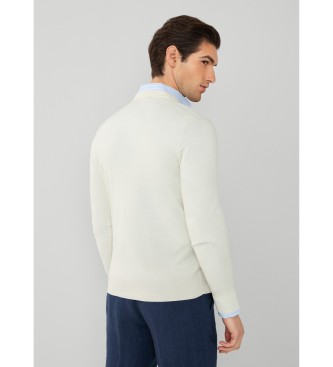 Hackett London Gmd Merino Silk Cdi Sweater biały