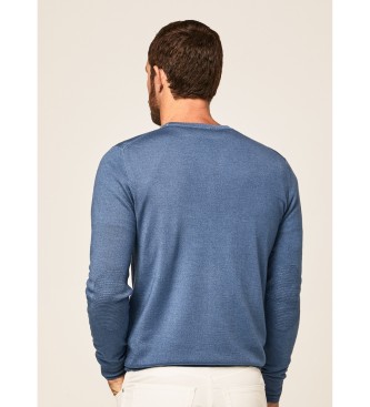 Hackett London Maglione girocollo in lana merino blu