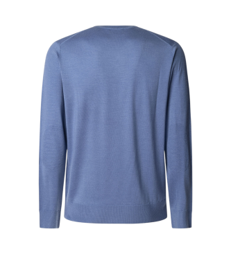 Hackett London Jersey de lana merino azul