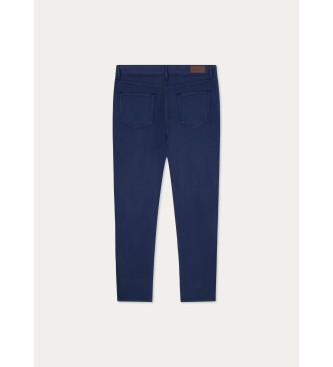Hackett London Pantaloni 5 tasche con trama blu scuro