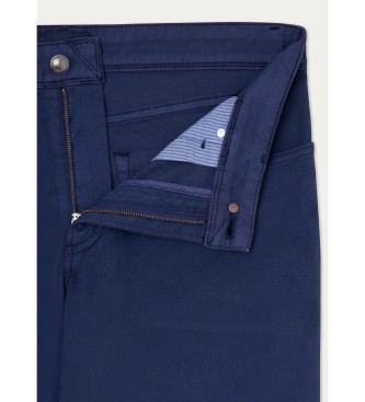 Hackett London Trousers Texture 5 Pockets navy