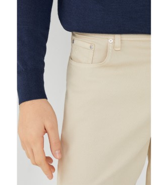 Hackett London Broek Textuur 5 Zakken beige