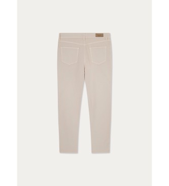 Hackett London Broek Textuur 5 Zakken beige