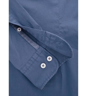 HACKETT Camisa Gment Dyed Strch Pop azul denim