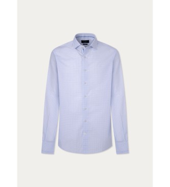 Hackett London Camisa Graph Check Eng Strip azul